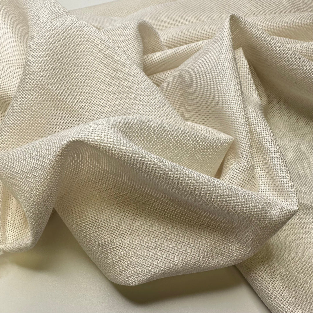 Tundra Swan - Basket Weave Poly Woven - White - 2.9M Bundle - True Deadstock fabric Fabric by private - Sustainable Textile | FABCYCLE