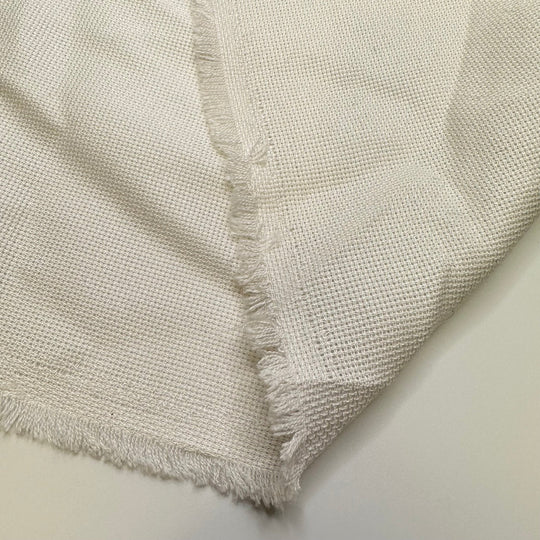 Tundra Swan - Basket Weave Poly Woven - White - 2.9M Bundle - True Deadstock fabric Fabric by private - Sustainable Textile | FABCYCLE