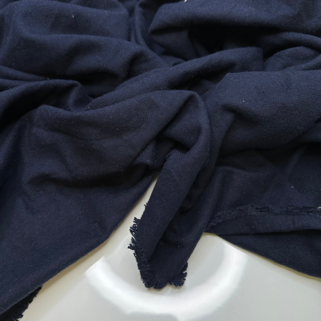 Turning My Phone Off - Brushed Twill Weave Cotton Woven - Navy - 2.3M Bundle - True Deadstock fabric Fabric by private - Sustainable Textile | FABCYCLE