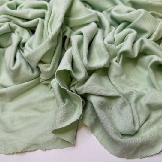 Turron - Rib Knit Natural Blend Knit - Light Green - 1M Bundle - True Deadstock fabric Fabric by private - Sustainable Textile | FABCYCLE