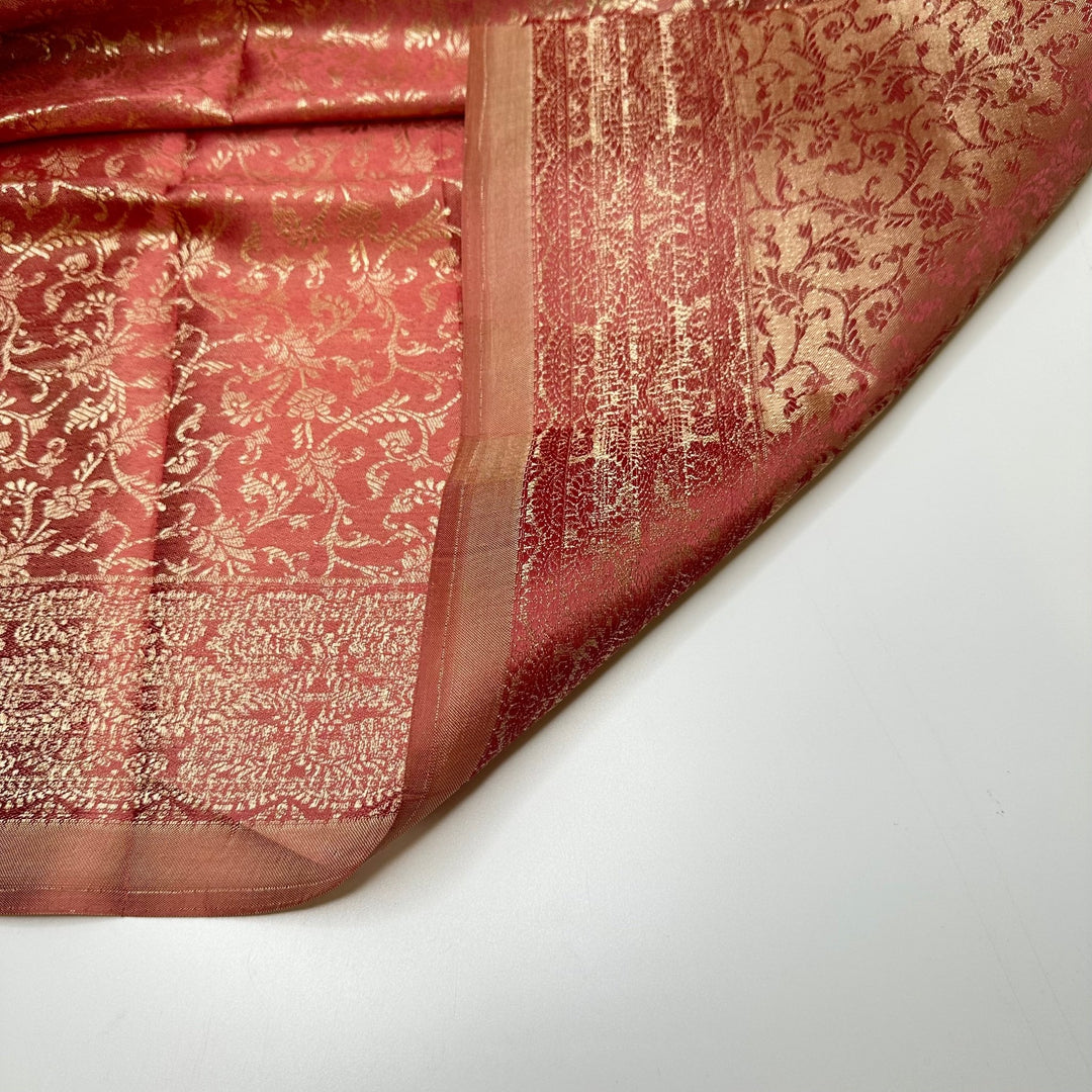 Twinning In Beginnings - Jacquard Satin Poly Woven - Red/Gold Paisley - 0.7M Bundle - True Deadstock fabric Fabric by private - Sustainable Textile | FABCYCLE