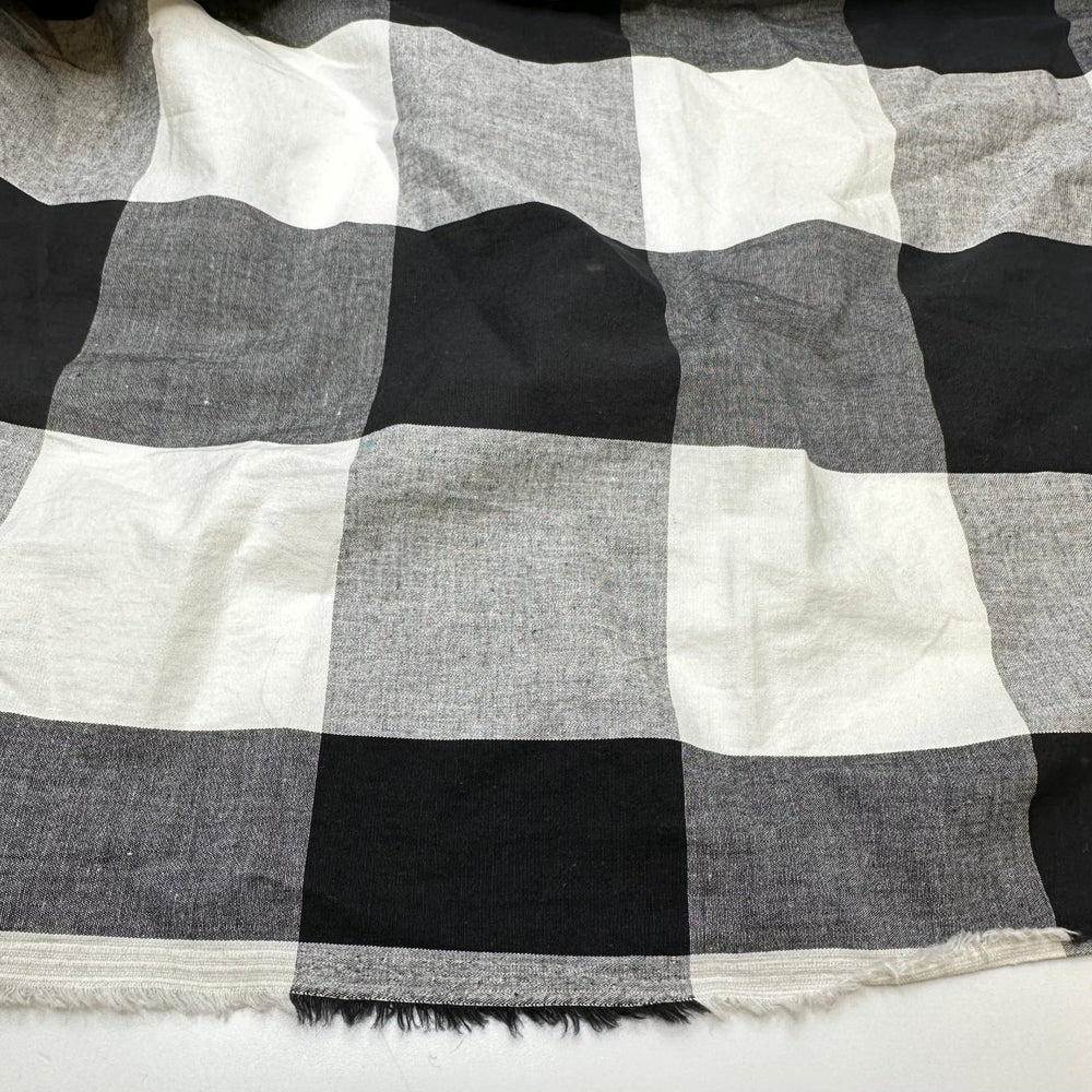 UB - 1920 Cdn Logger - Cotton Blend Woven - Black/White Plaid - 2.65M Bundle - True Deadstock fabric Fabric by private - Sustainable Textile | FABCYCLE