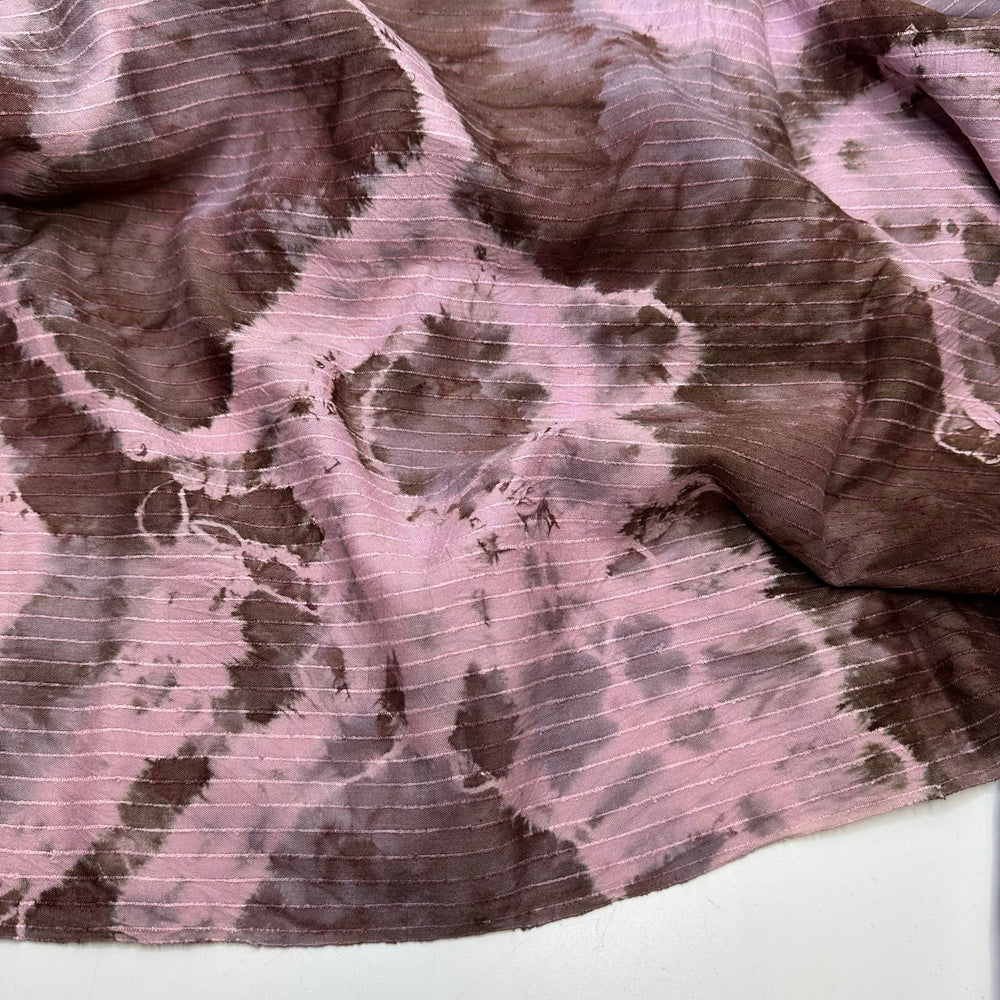 UB - Add A Little Soul - Tie Dyed Rib Weave Silk Woven - Pink/Purple Tie Dye - 3M Bundle - True Deadstock fabric Fabric by private - Sustainable Textile | FABCYCLE