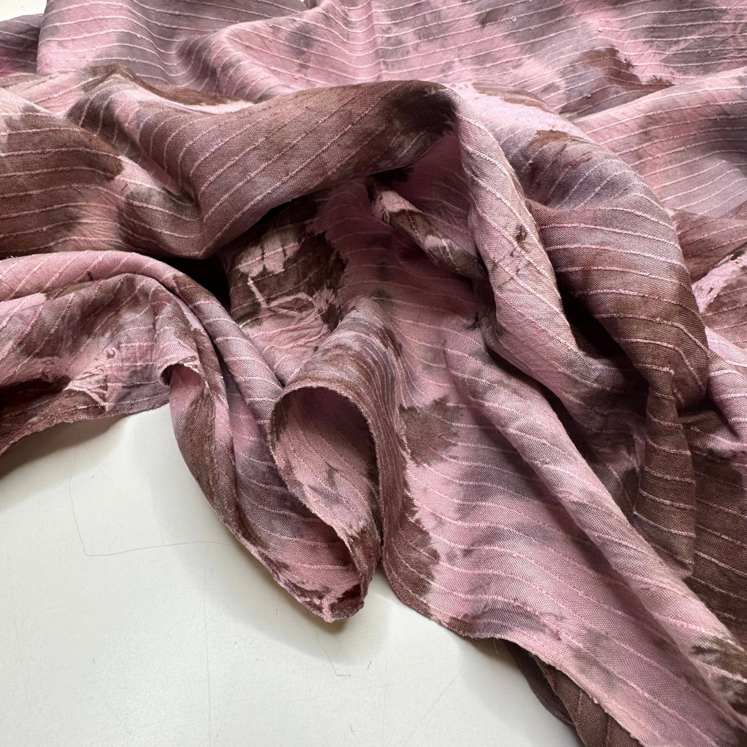 UB - Add A Little Soul - Tie Dyed Rib Weave Silk Woven - Pink/Purple Tie Dye - 3M Bundle - True Deadstock fabric Fabric by private - Sustainable Textile | FABCYCLE