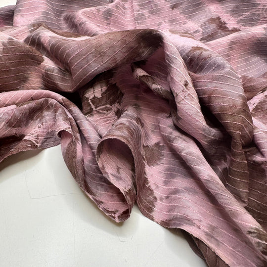 UB - Add A Little Soul - Tie Dyed Rib Weave Silk Woven - Pink/Purple Tie Dye - 3M Bundle - True Deadstock fabric Fabric by private - Sustainable Textile | FABCYCLE