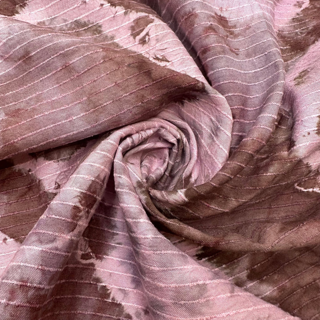 UB - Add A Little Soul - Tie Dyed Rib Weave Silk Woven - Pink/Purple Tie Dye - 3M Bundle - True Deadstock fabric Fabric by private - Sustainable Textile | FABCYCLE