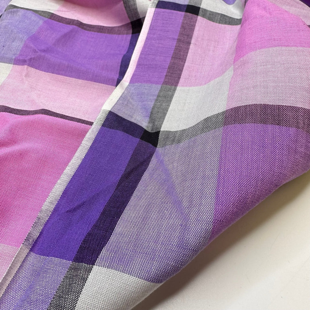 UB - Amethyst Vibrations - Poplin Cotton Woven - Purple/Pink Plaid - 1.15M Bundle - True Deadstock fabric Fabric by private - Sustainable Textile | FABCYCLE