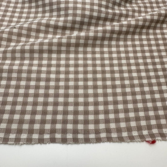UB - Beige Flag - Vintage Interlock Poly Knit - White/Beige Plaid - 2.3M Bundle - True Deadstock fabric Fabric by private - Sustainable Textile | FABCYCLE
