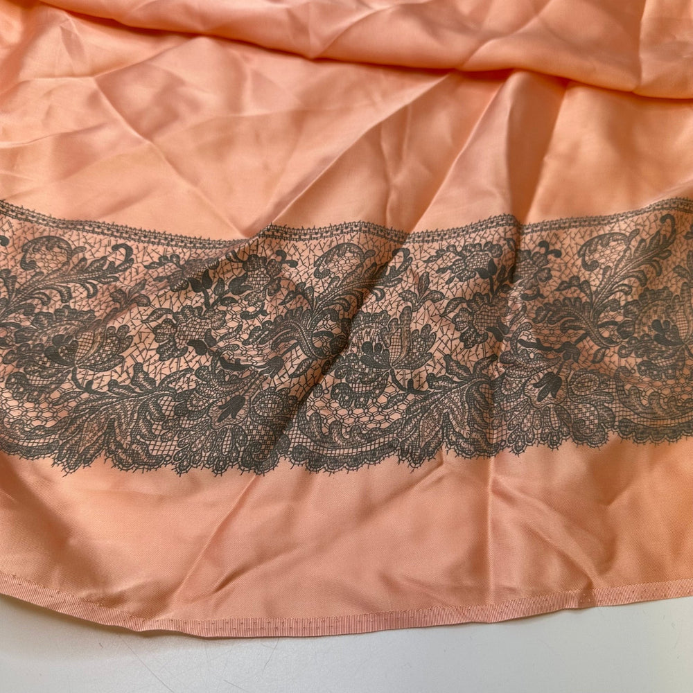 UB - Big Reveal - Satin Cotton Woven - Pink/Grey Bobbin Lace Print Border - 2.6M Bundle - True Deadstock fabric Fabric by private - Sustainable Textile | FABCYCLE