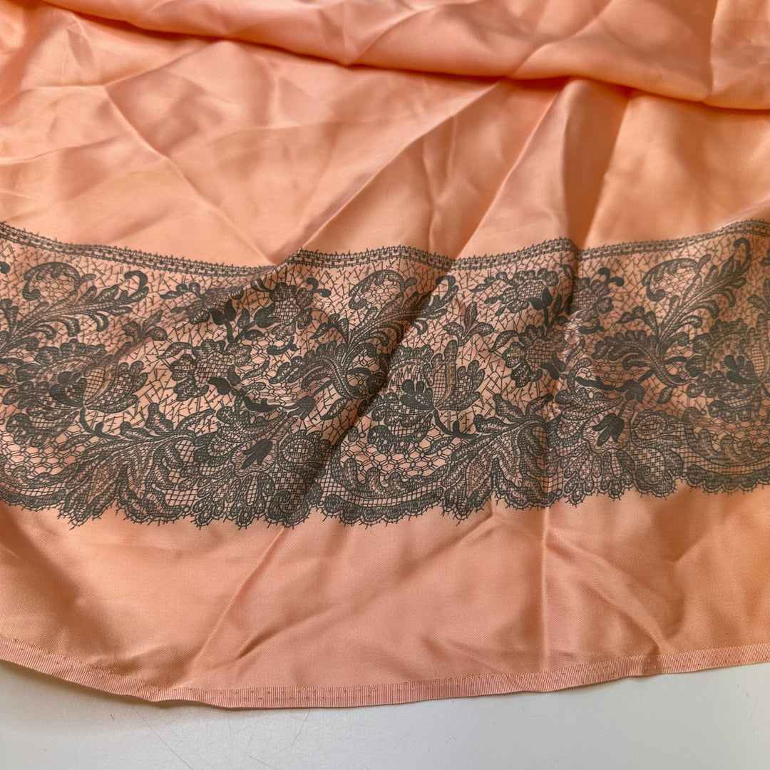 UB - Big Reveal - Satin Cotton Woven - Pink/Grey Bobbin Lace Print Border - 2.6M Bundle - True Deadstock fabric Fabric by private - Sustainable Textile | FABCYCLE