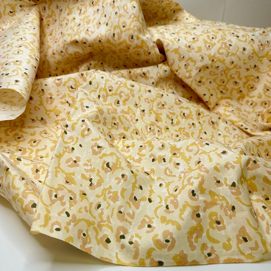 UB - Blond Leopard - Cotton Woven - Cream/Beige Abstract Animal Print - 1.95M Bundle - True Deadstock fabric Fabric by private - Sustainable Textile | FABCYCLE