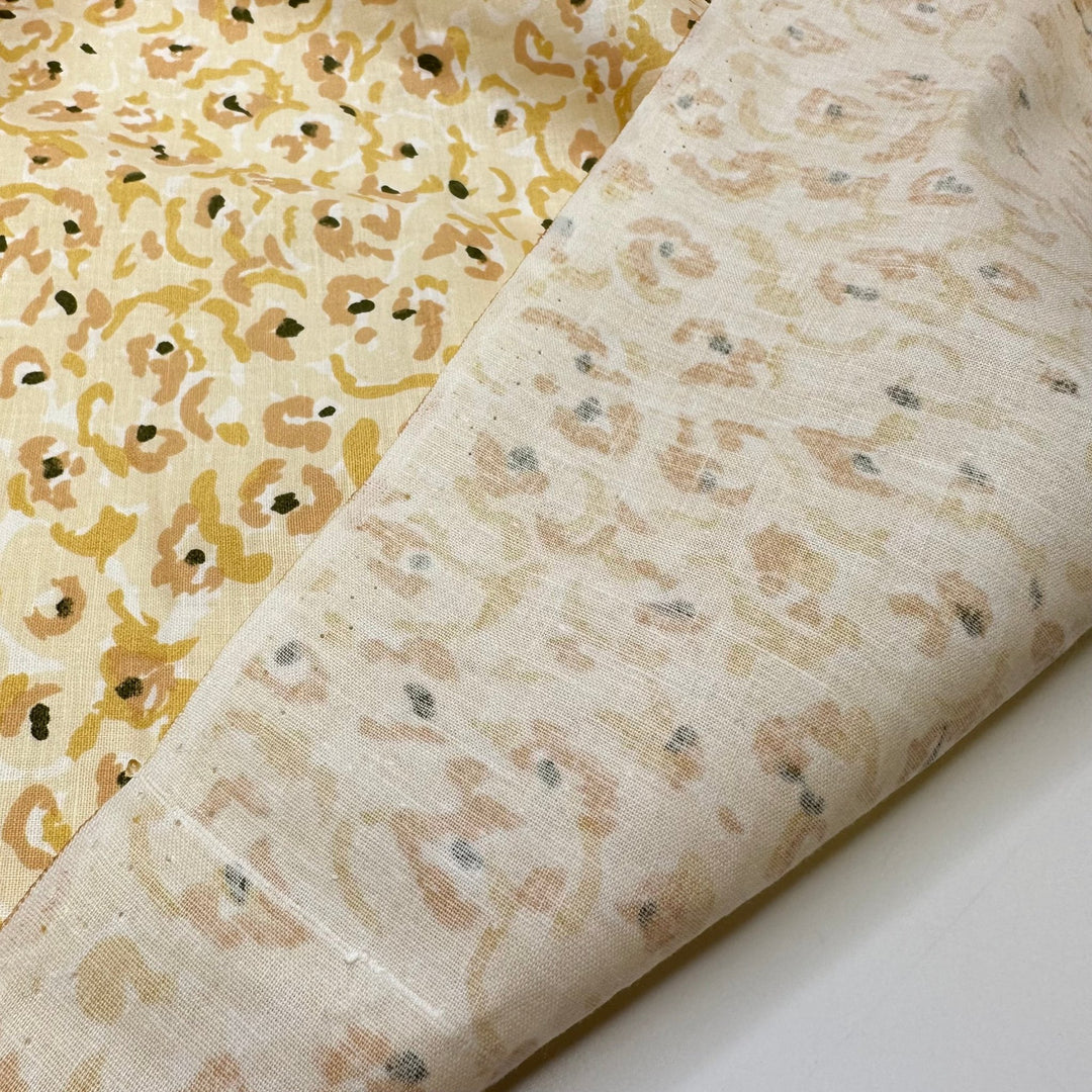 UB - Blond Leopard - Cotton Woven - Cream/Beige Abstract Animal Print - 1.95M Bundle - True Deadstock fabric Fabric by private - Sustainable Textile | FABCYCLE