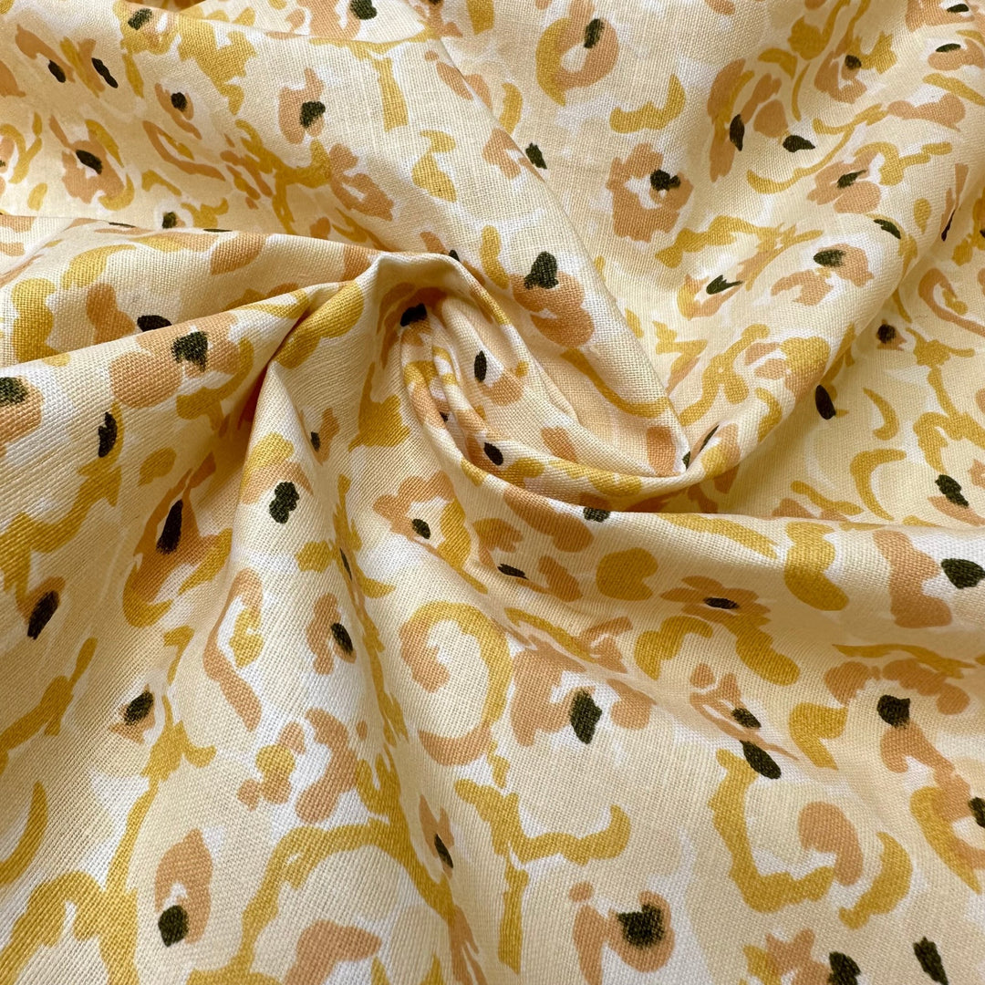 UB - Blond Leopard - Cotton Woven - Cream/Beige Abstract Animal Print - 1.95M Bundle - True Deadstock fabric Fabric by private - Sustainable Textile | FABCYCLE