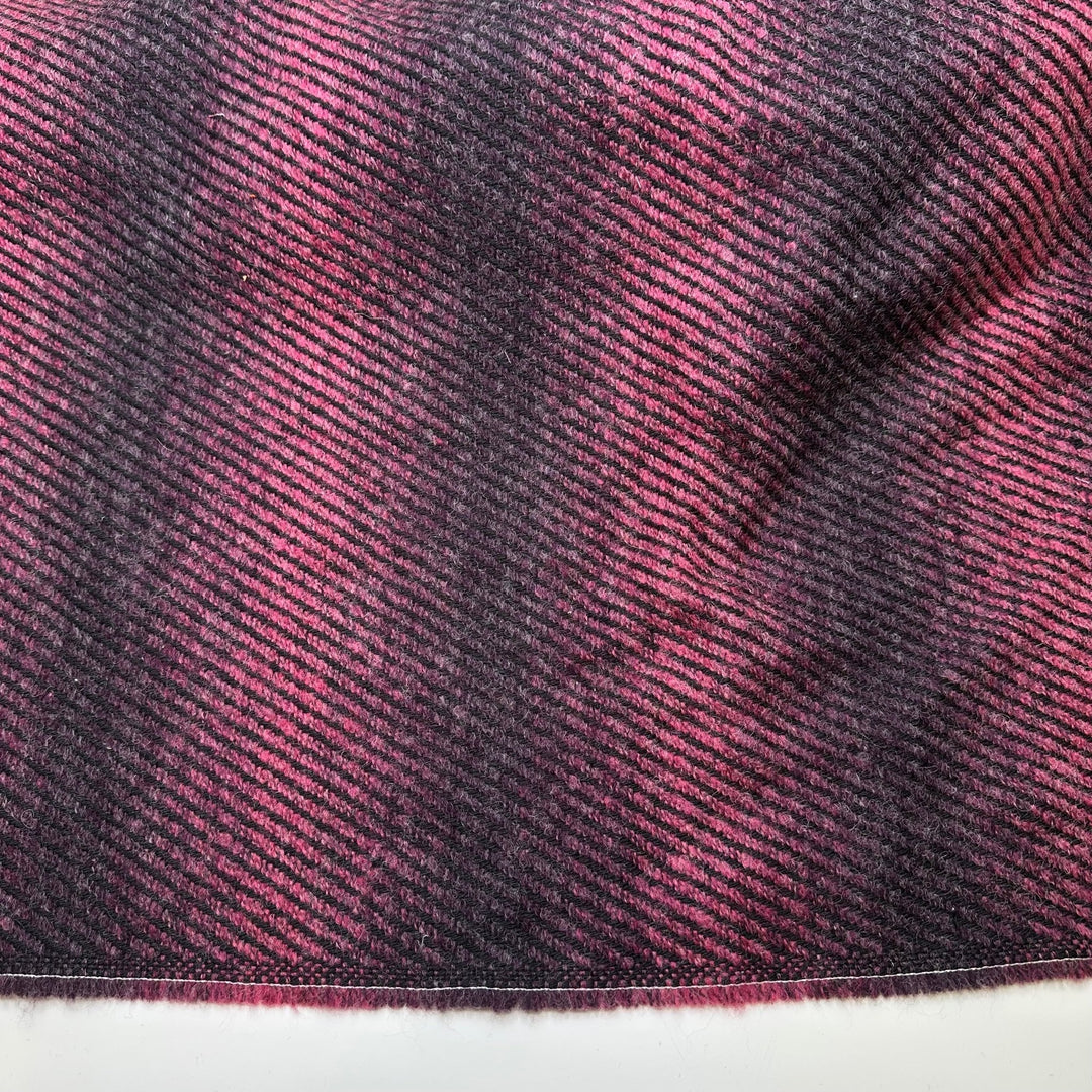 UB - Blood Moon Eclipse - Twill Weave Wool/Acrylic Woven - Dark Pink/Black - 0.8M Bundle - True Deadstock fabric Fabric by private - Sustainable Textile | FABCYCLE