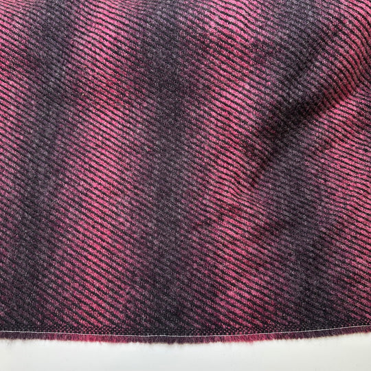 UB - Blood Moon Eclipse - Twill Weave Wool/Acrylic Woven - Dark Pink/Black - 0.8M Bundle - True Deadstock fabric Fabric by private - Sustainable Textile | FABCYCLE