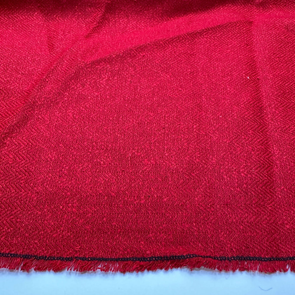 UB - Boss Babe Energy - Vintage Herringbone Noil Silk Woven - Red - 2.95M Bundle - True Deadstock fabric Fabric by private - Sustainable Textile | FABCYCLE