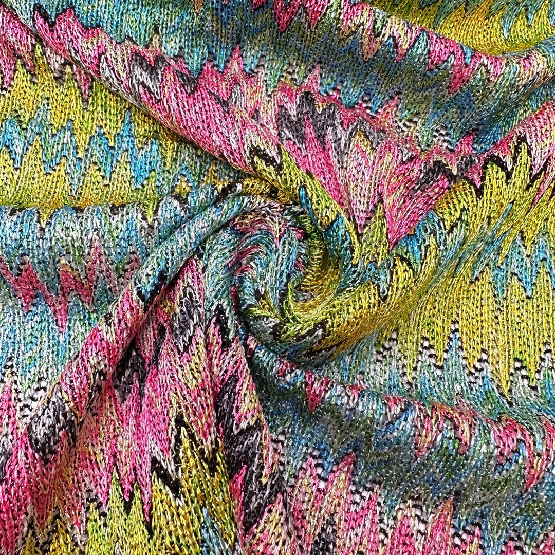 UB - Bring The Beat Back - Metallic Poly Knit - Multi Chevron - 1M Bundle - True Deadstock fabric Fabric by private - Sustainable Textile | FABCYCLE