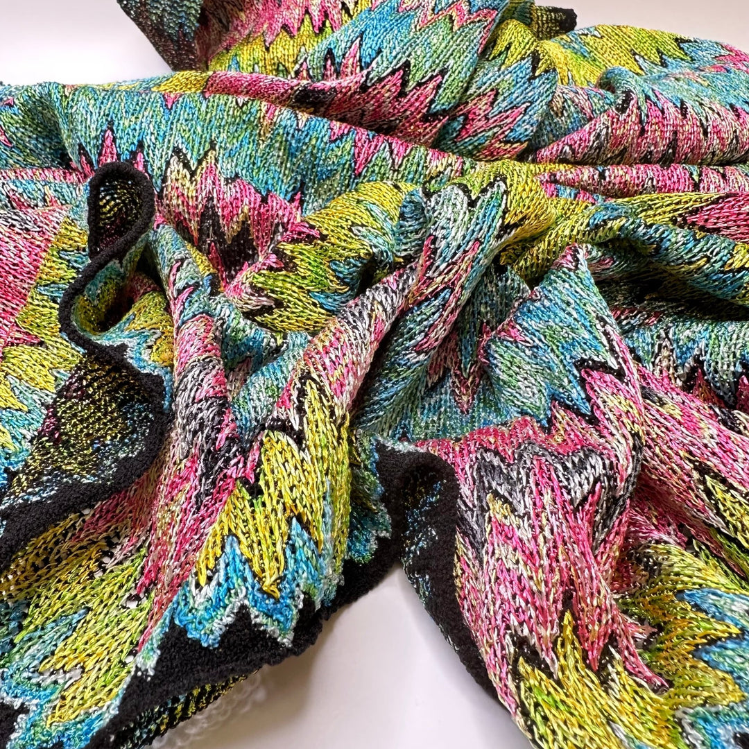 UB - Bring The Beat Back - Metallic Poly Knit - Multi Chevron - 1M Bundle - True Deadstock fabric Fabric by private - Sustainable Textile | FABCYCLE