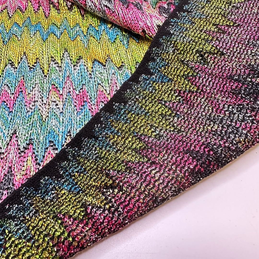 UB - Bring The Beat Back - Metallic Poly Knit - Multi Chevron - 1M Bundle - True Deadstock fabric Fabric by private - Sustainable Textile | FABCYCLE