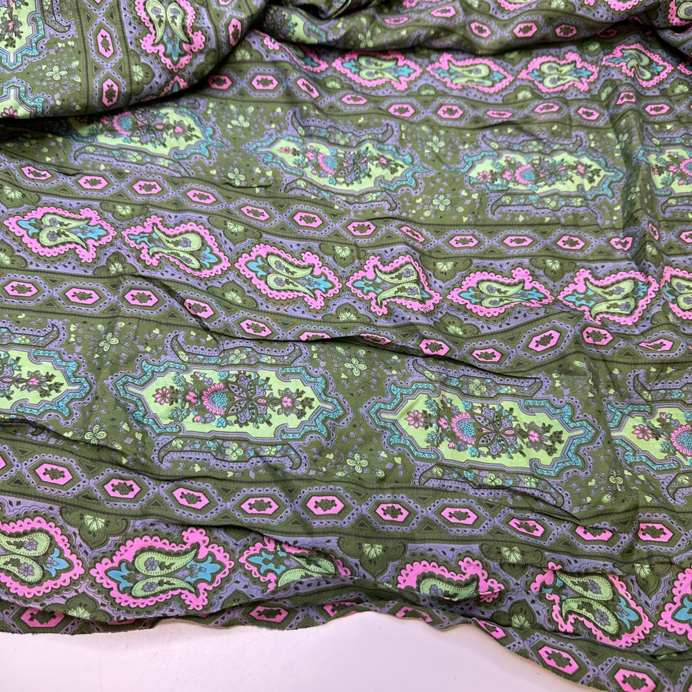 UB - Chameleon Glow - Vintage Silk Blend Woven - Green Multi Geometric - 4.6M Bundle - True Deadstock fabric Fabric by private - Sustainable Textile | FABCYCLE