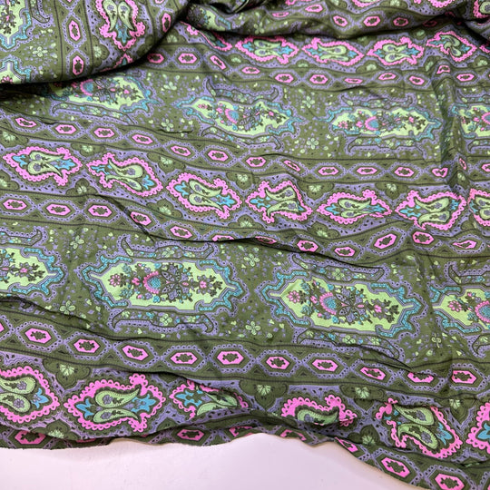 UB - Chameleon Glow - Vintage Silk Blend Woven - Green Multi Geometric - 4.6M Bundle - True Deadstock fabric Fabric by private - Sustainable Textile | FABCYCLE