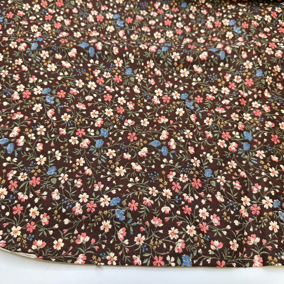 UB - Chocolate Notes - Cotton Woven - Brown Multi Floral - Bundles - True Deadstock fabric Fabric by private - Sustainable Textile | FABCYCLE