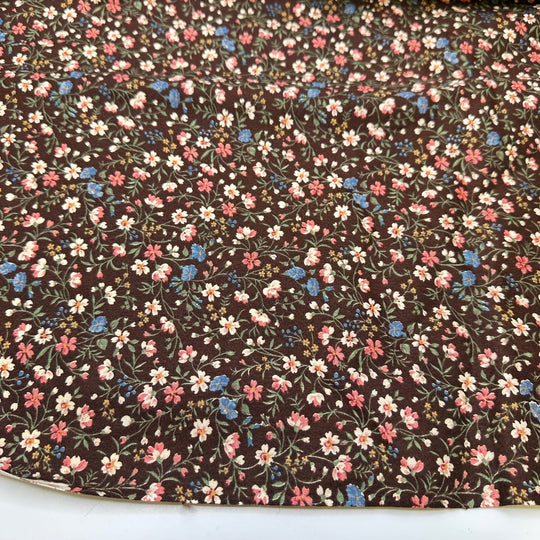 UB - Chocolate Notes - Cotton Woven - Brown Multi Floral - Bundles - True Deadstock fabric Fabric by private - Sustainable Textile | FABCYCLE