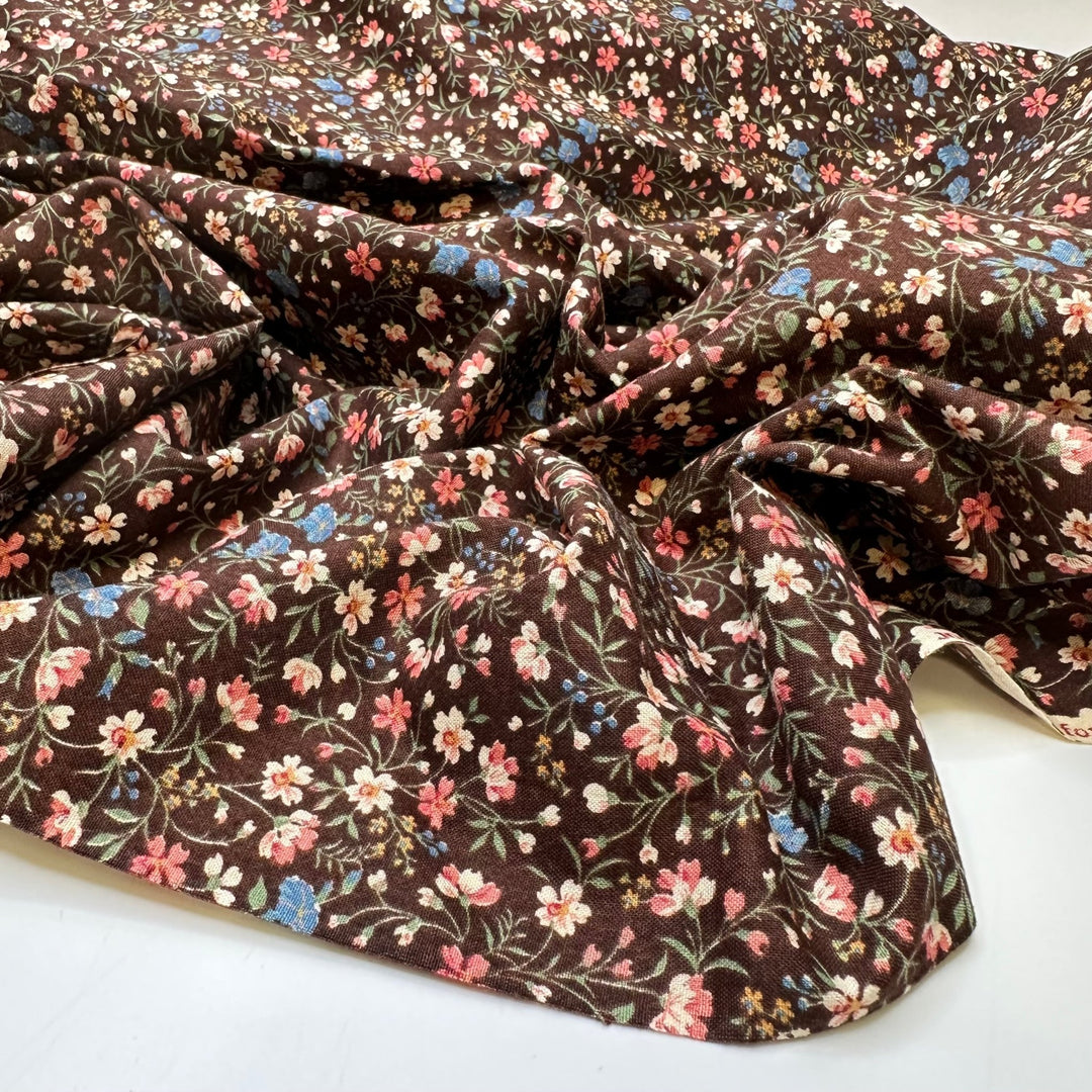 UB - Chocolate Notes - Cotton Woven - Brown Multi Floral - Bundles - True Deadstock fabric Fabric by private - Sustainable Textile | FABCYCLE