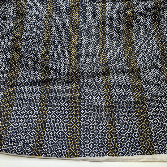 UB - Church Windows - Vintage Jersey Cotton Blend Knit - Navy Multi Geometric - 3M Bundle - True Deadstock fabric Fabric by private - Sustainable Textile | FABCYCLE