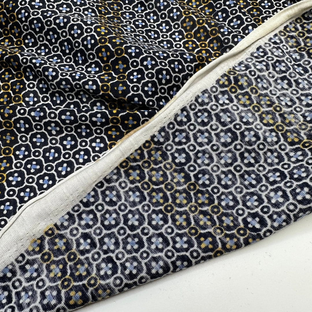 UB - Church Windows - Vintage Jersey Cotton Blend Knit - Navy Multi Geometric - 3M Bundle - True Deadstock fabric Fabric by private - Sustainable Textile | FABCYCLE