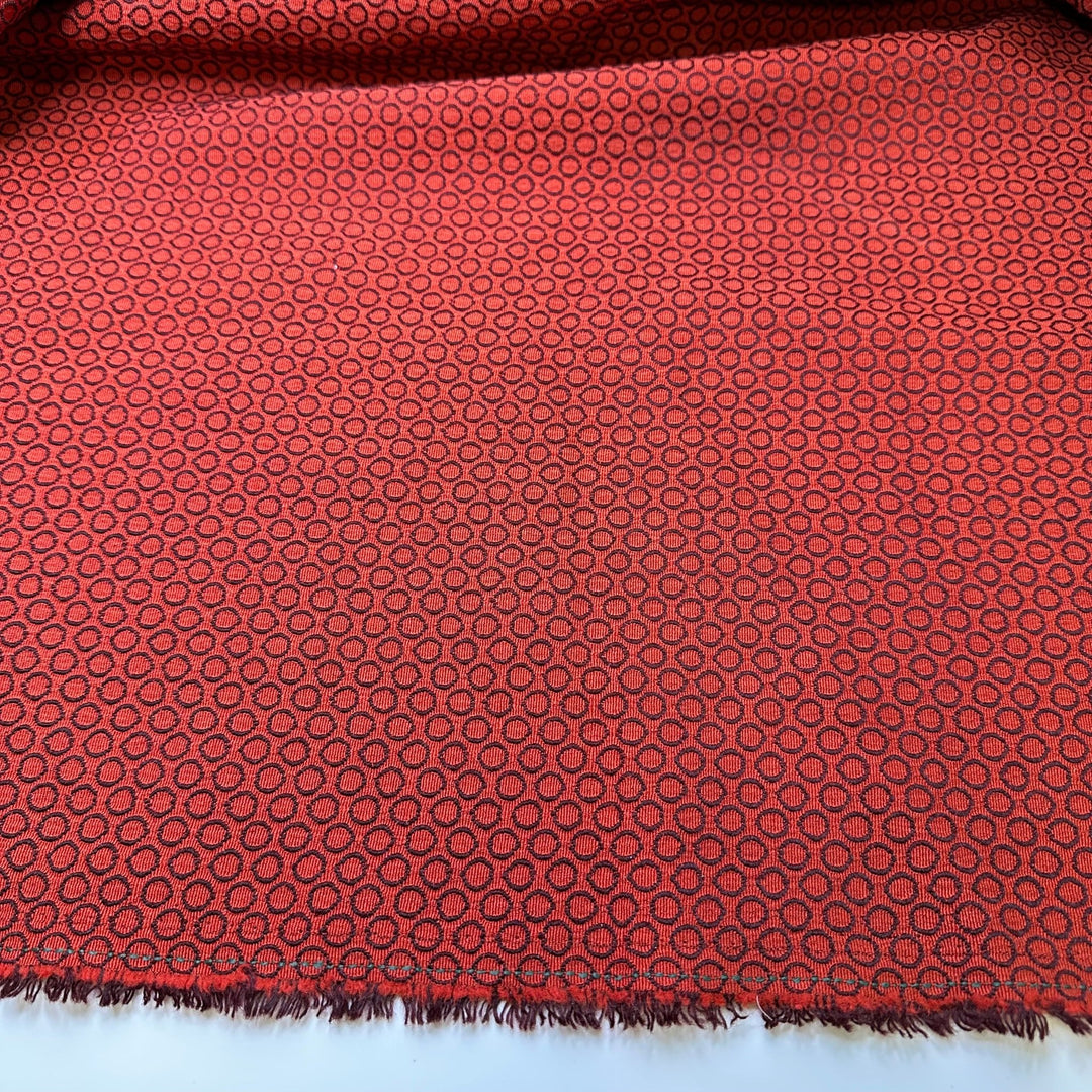 UB - Circle To Circle - Polyester Blend Woven - Red/Brown Polka Dots - 1.15M Bundle - True Deadstock fabric Fabric by private - Sustainable Textile | FABCYCLE