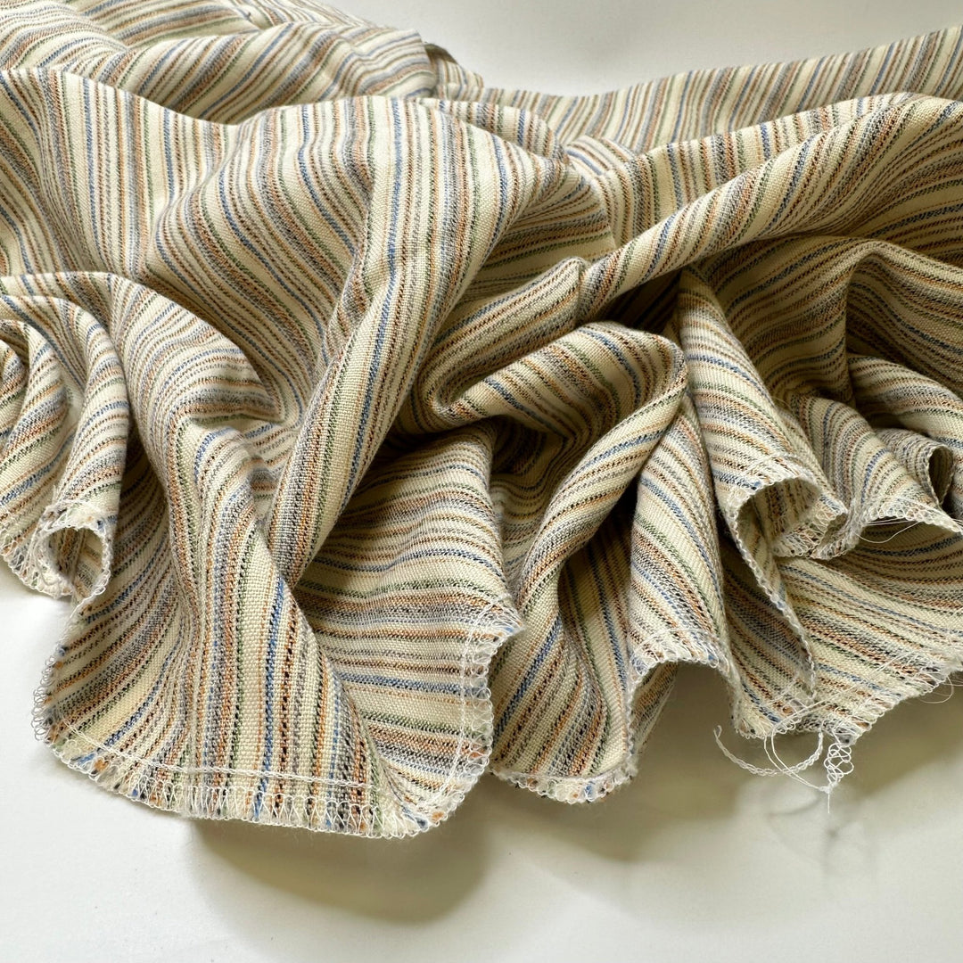 UB - Classically Classic - Wool Blend Woven - Cream Multi Stripes - 1.8M Bundle - True Deadstock fabric Fabric by private - Sustainable Textile | FABCYCLE