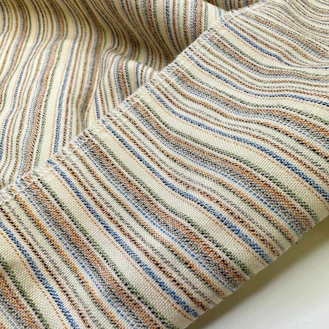 UB - Classically Classic - Wool Blend Woven - Cream Multi Stripes - 1.8M Bundle - True Deadstock fabric Fabric by private - Sustainable Textile | FABCYCLE