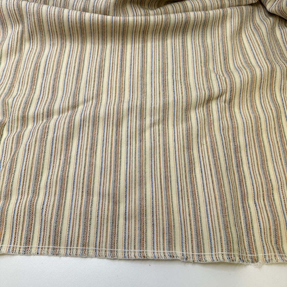 UB - Classically Classic - Wool Blend Woven - Cream Multi Stripes - 1.8M Bundle - True Deadstock fabric Fabric by private - Sustainable Textile | FABCYCLE