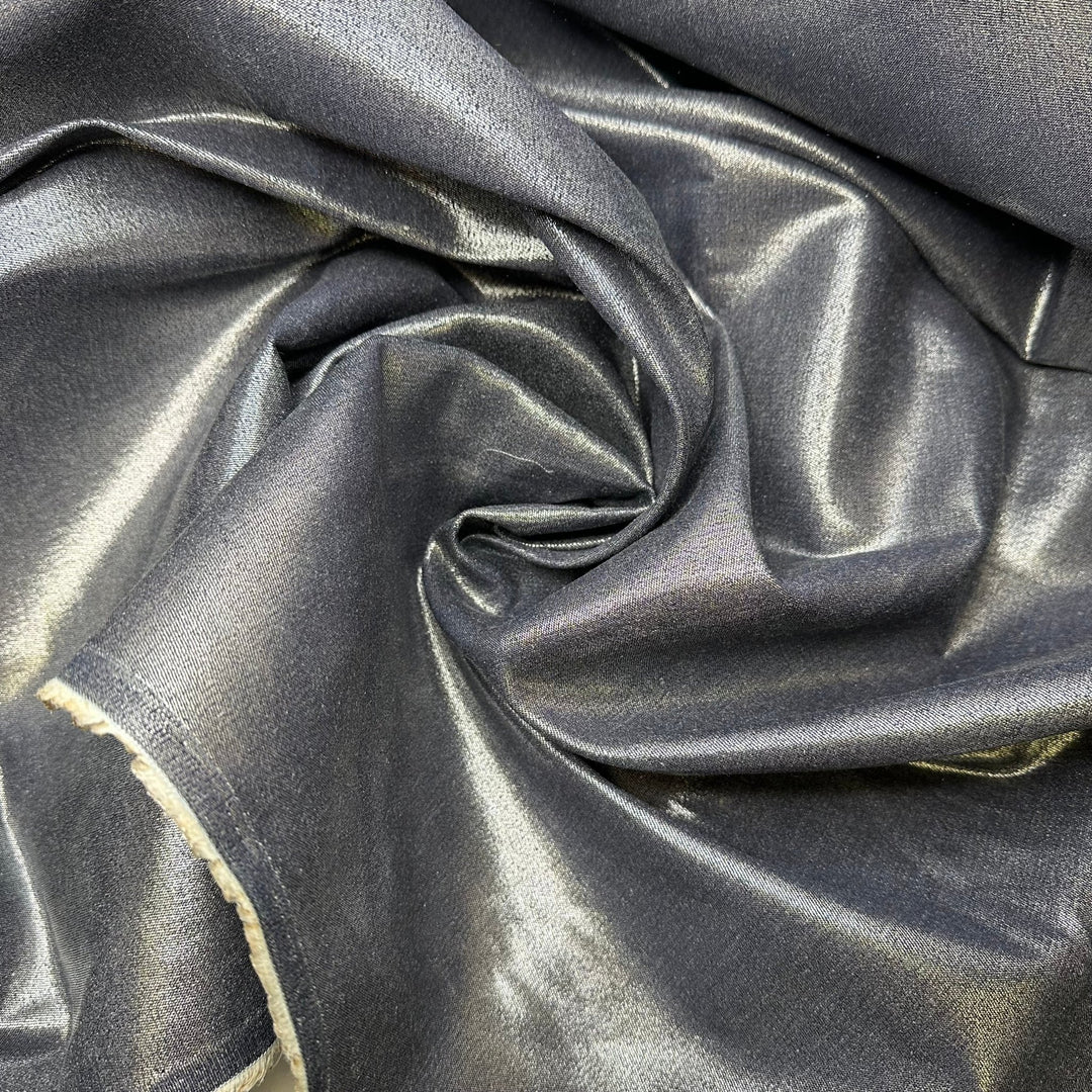 UB - Dolly Approved - Metallic Denim Cotton/Poly Woven - Blue/Silver - 1.9M Bundle - True Deadstock fabric Fabric by private - Sustainable Textile | FABCYCLE