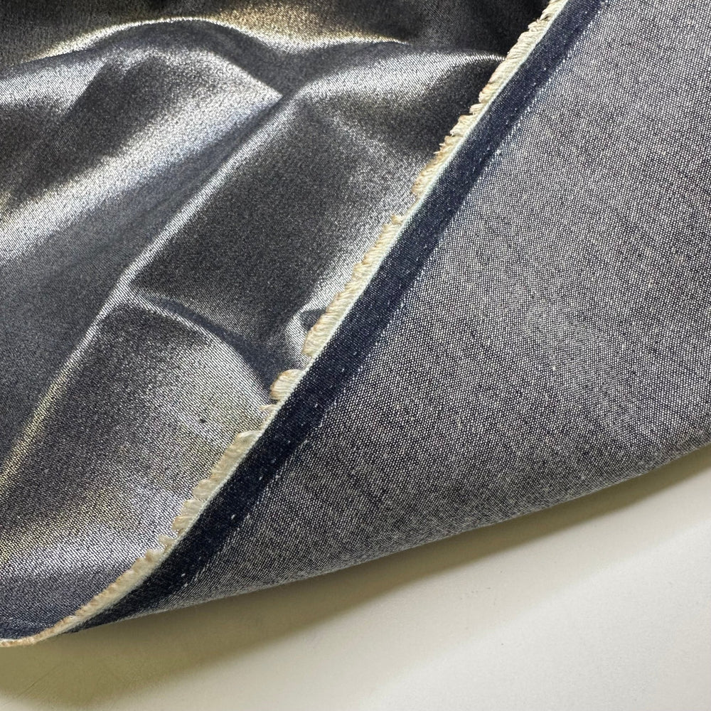 UB - Dolly Approved - Metallic Denim Cotton/Poly Woven - Blue/Silver - 1.9M Bundle - True Deadstock fabric Fabric by private - Sustainable Textile | FABCYCLE