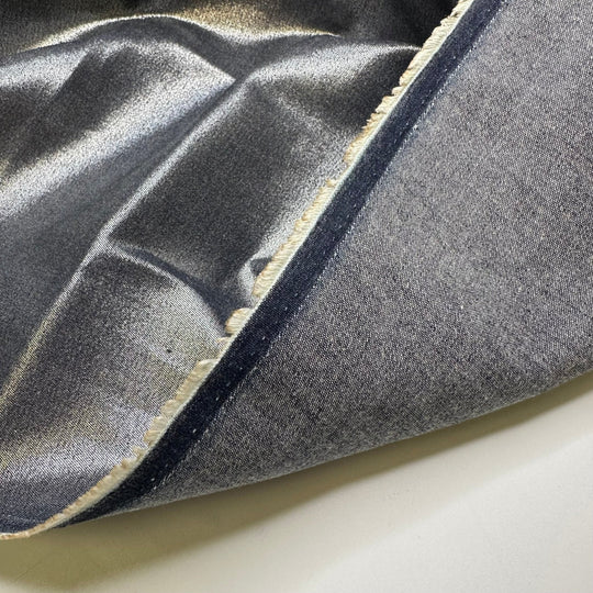 UB - Dolly Approved - Metallic Denim Cotton/Poly Woven - Blue/Silver - 1.9M Bundle - True Deadstock fabric Fabric by private - Sustainable Textile | FABCYCLE