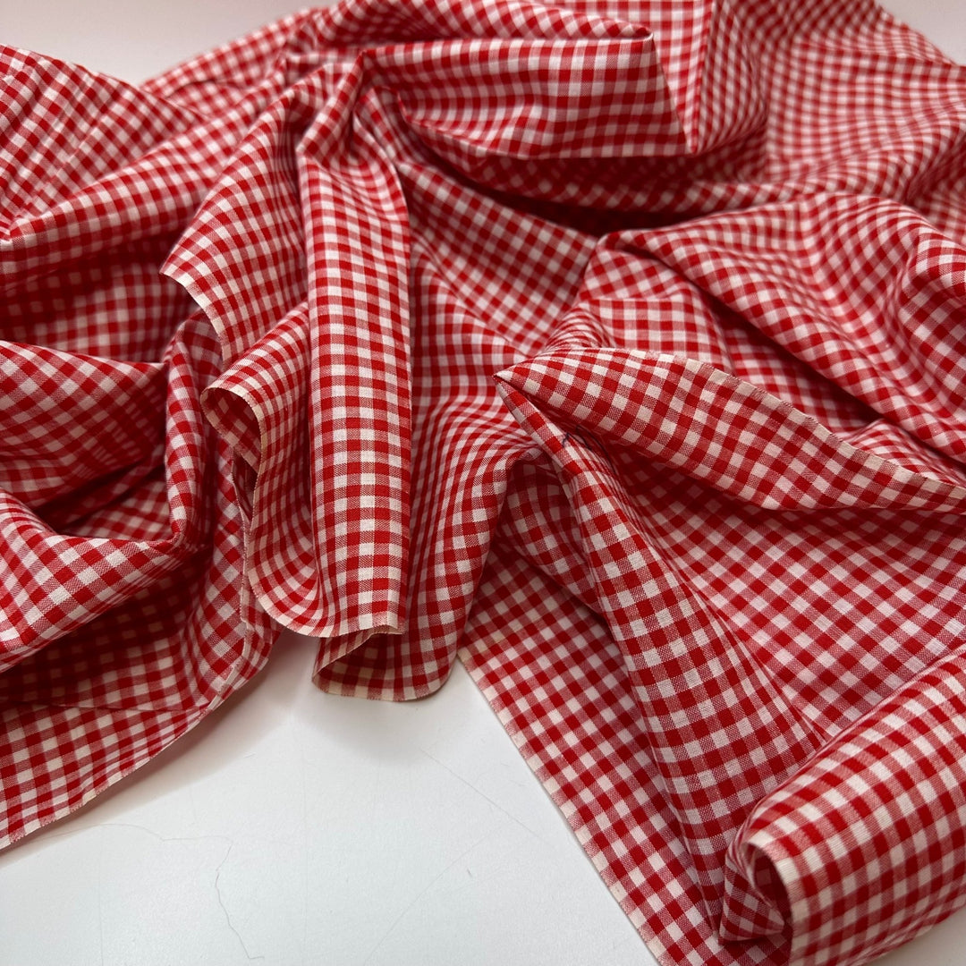 UB - Dorothy Vibes - Cotton Woven - Red/White Gingham - 3M Bundle - True Deadstock fabric Fabric by private - Sustainable Textile | FABCYCLE