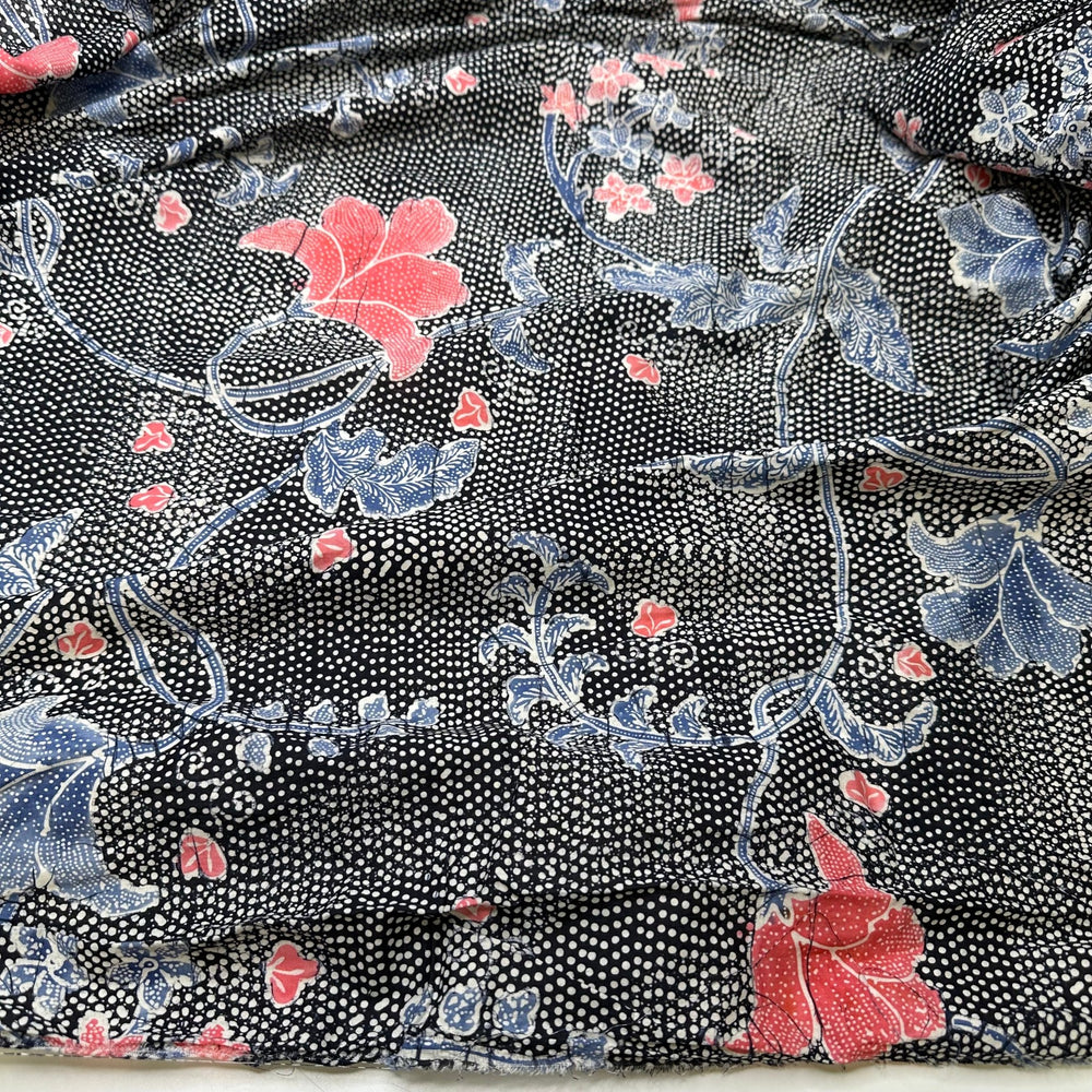 UB - Dragon Scale Decor - Cotton Woven - Black Multi Polka Dot Floral - 6.7M Bundle - True Deadstock fabric Fabric by private - Sustainable Textile | FABCYCLE