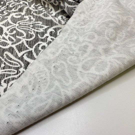 UB - Etchesketch - Jersey Cotton Knit - White/Grey Floral - 2.9M Bundle - True Deadstock fabric Fabric by private - Sustainable Textile | FABCYCLE