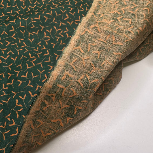 UB - Helicopter Wishes - Cotton Woven - Green/Orange Seed Pod Helicopter - 3.9M Bundle - True Deadstock fabric Fabric by private - Sustainable Textile | FABCYCLE