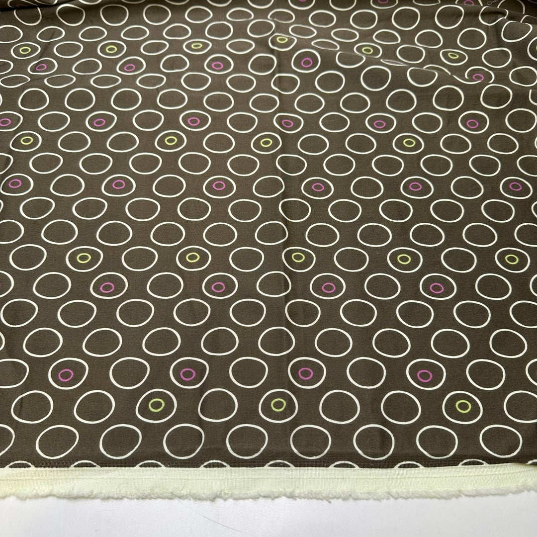 UB - Hula Hoop Competition - Cotton/Spandex Woven - Cream/Taupe Geometric - 0.8M Bundle - True Deadstock fabric Fabric by private - Sustainable Textile | FABCYCLE