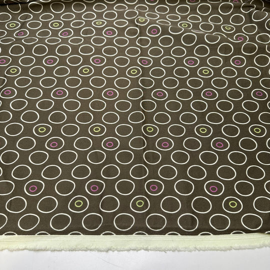 UB - Hula Hoop Competition - Cotton/Spandex Woven - Cream/Taupe Geometric - 0.8M Bundle - True Deadstock fabric Fabric by private - Sustainable Textile | FABCYCLE