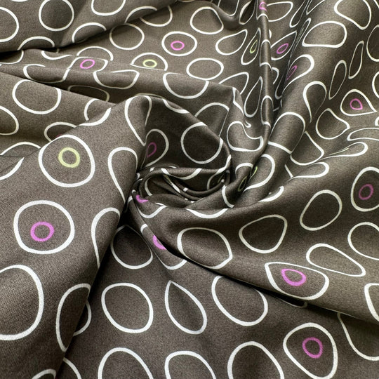 UB - Hula Hoop Competition - Cotton/Spandex Woven - Cream/Taupe Geometric - 0.8M Bundle - True Deadstock fabric Fabric by private - Sustainable Textile | FABCYCLE