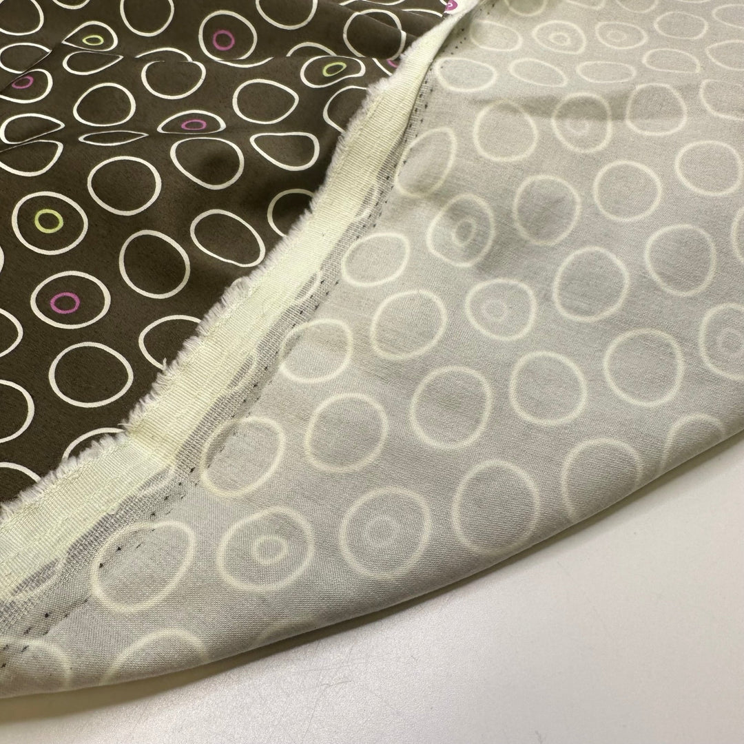 UB - Hula Hoop Competition - Cotton/Spandex Woven - Cream/Taupe Geometric - 0.8M Bundle - True Deadstock fabric Fabric by private - Sustainable Textile | FABCYCLE
