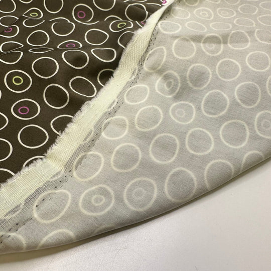 UB - Hula Hoop Competition - Cotton/Spandex Woven - Cream/Taupe Geometric - 0.8M Bundle - True Deadstock fabric Fabric by private - Sustainable Textile | FABCYCLE