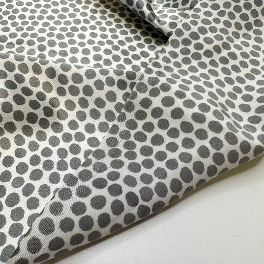 UB - Imperfect Perfection - Satin Silk Woven - White/Grey Polka Dots - 2.3M Bundle - True Deadstock fabric Fabric by private - Sustainable Textile | FABCYCLE