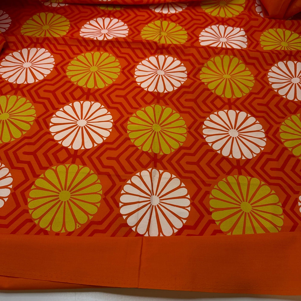 UB - Lemonade Jug - Screen Printed Cotton Blend Woven - Orange Multi Geometric - 1.6M Bundle - True Deadstock fabric Fabric by private - Sustainable Textile | FABCYCLE