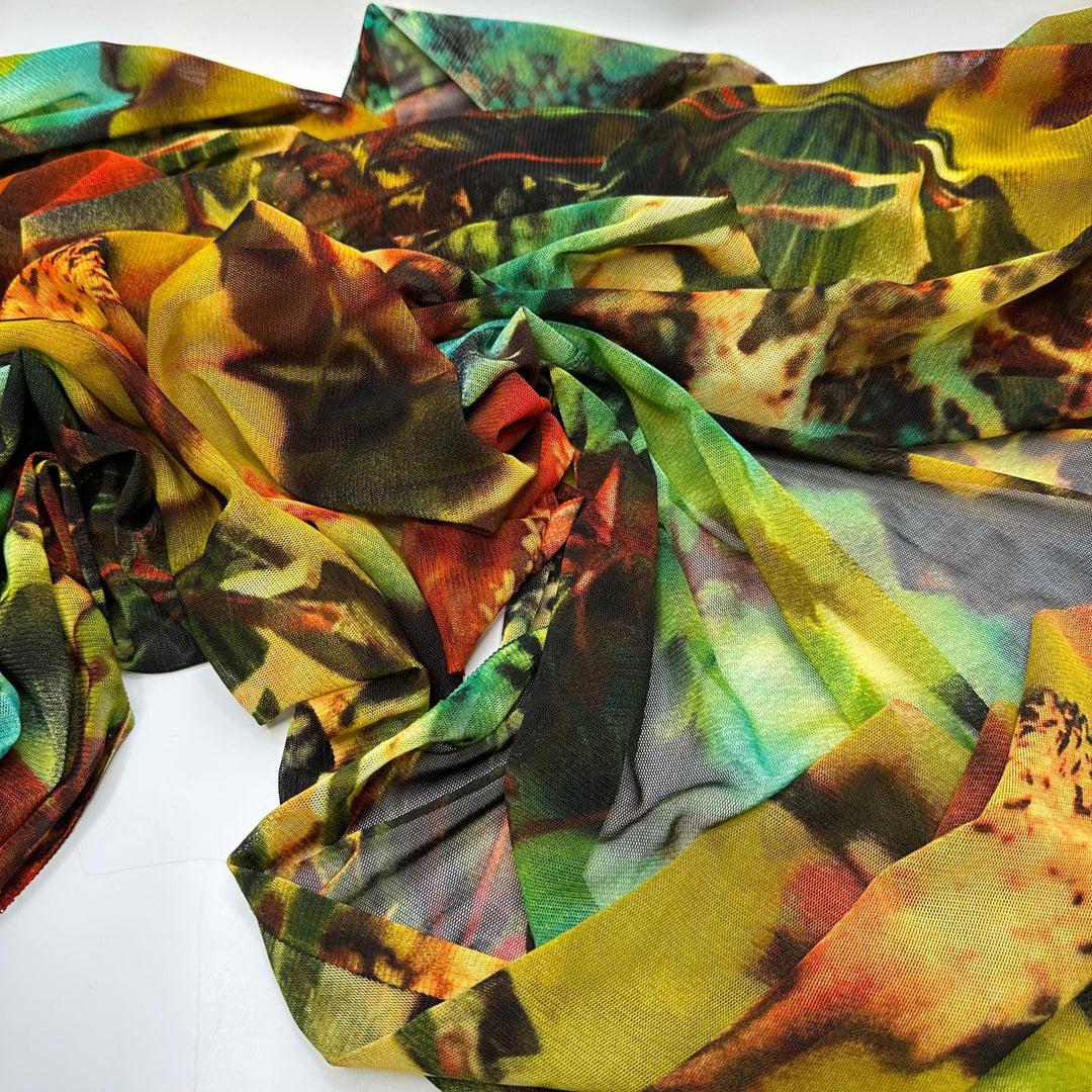 UB - Little Alice - Mesh Poly/Spandex Knit - Multi Oversized Floral - 1.75M Bundle - True Deadstock fabric Fabric by private - Sustainable Textile | FABCYCLE