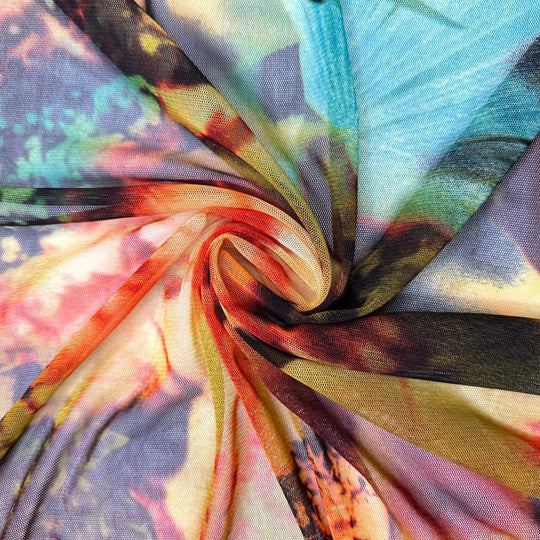 UB - Little Alice - Mesh Poly/Spandex Knit - Multi Oversized Floral - 1.75M Bundle - True Deadstock fabric Fabric by private - Sustainable Textile | FABCYCLE